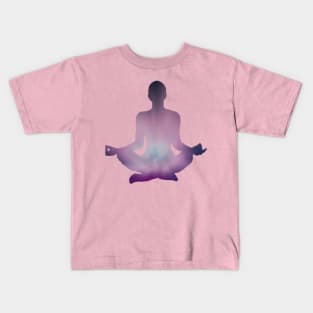 Space Meditating in Lotus Position Kids T-Shirt